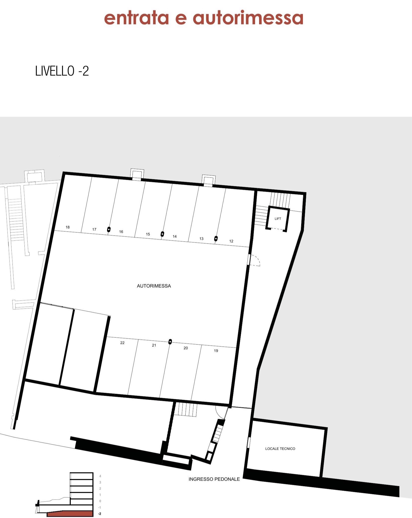 Planimetria livello -2 - Autorimessa